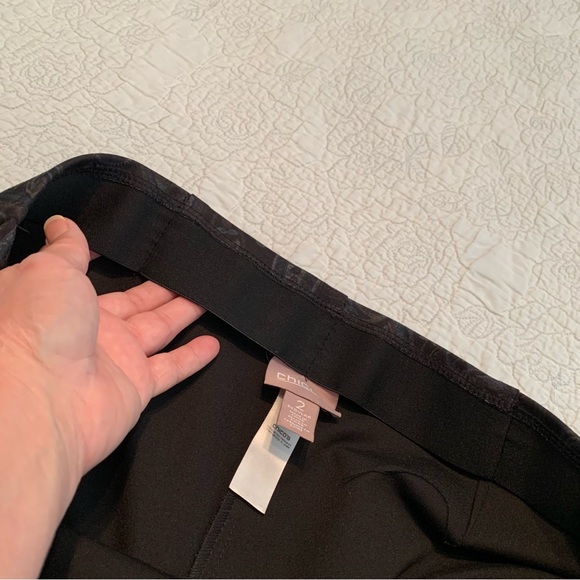 Chico’s Black Paisley Pattern Pants - 12 - Picture 5 of 15